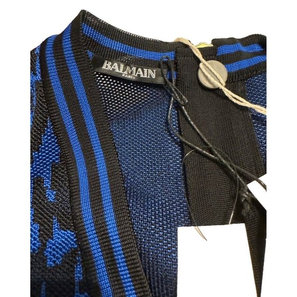 Balmain Blue and Black Mini Dress - Picture 8 of 16